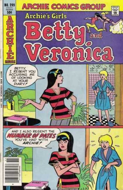 Archie's Girls Betty and Veronica 299 - Resent - Looking - Diary - Accusing - Dates