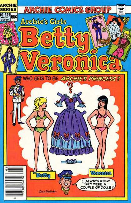 Archie's Girls Betty and Veronica 322 - Blue Skirt - Green Lingerie - White Lingerie - Prince Competition - Captain