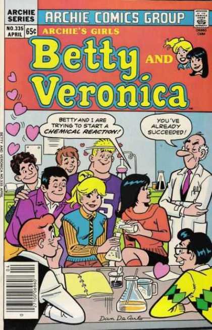Archie's Girls Betty and Veronica 335 - April - Hearts - Admirers - 60 Cents - Comics Code Authority