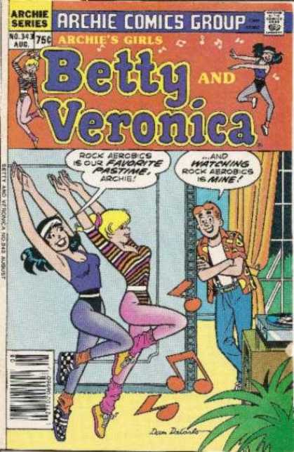 Archie's Girls Betty and Veronica 343 - Approved By The Comics Code - Archie Series - Woman - Man - Wall