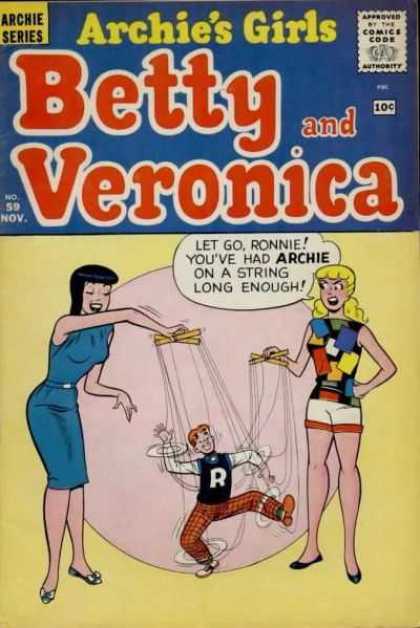 Archie's Girls Betty and Veronica 59 - Archie Series - Ronnie - Blue - Red - Marionette