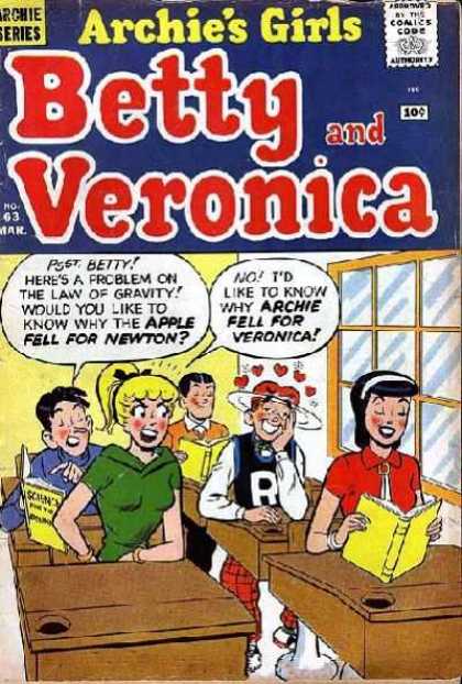 Archie's Girls Betty and Veronica 63 - Archie - Betty - Veronica - School - Desks