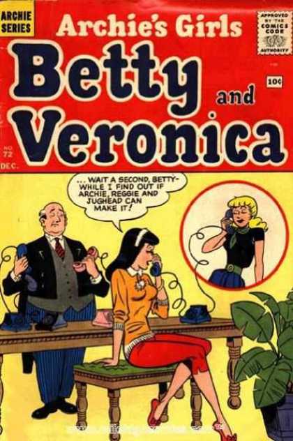 Archie's Girls Betty and Veronica 72 - Telephone - Girls - Table - Planning - Plant