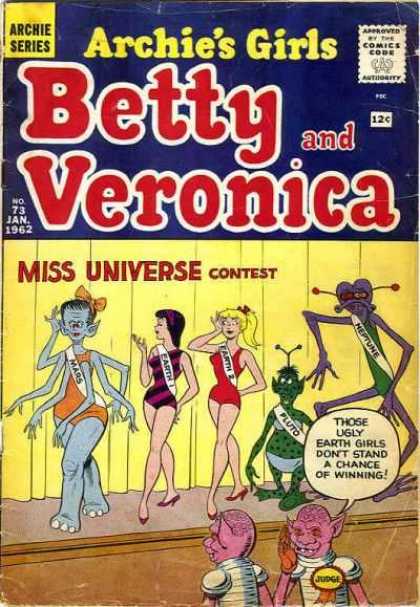 Archie's Girls Betty and Veronica 73 - Archie Series - Miss Universe Contest - January 1962 - No 73 - Earth Girls