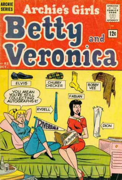 Archie's Girls Betty and Veronica 82 - Elvis - Chubby Checker - Fabian - Bobby Vee - Rydell