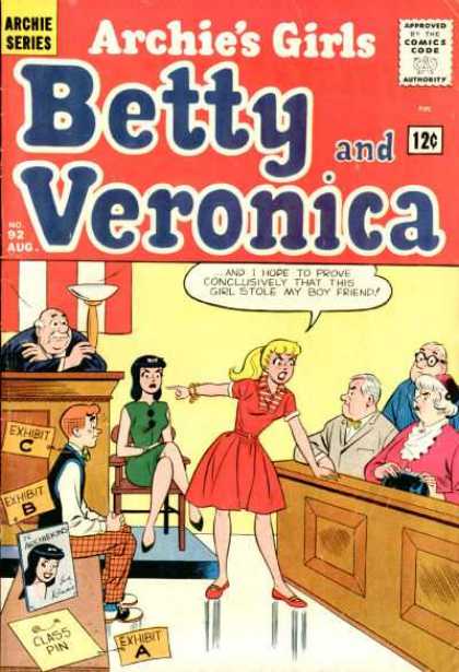 Archie's Girls Betty and Veronica 92 - Court - Jury - Judge - Evidence - Stolen Boyfriend