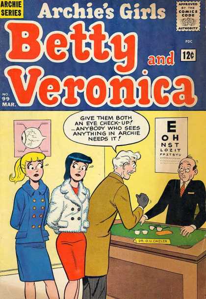 Archie's Girls Betty and Veronica 99 - Betty - Veronica - Archie - Man - Table