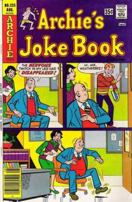 Archie's Joke Book 235 - Approved By The Comics Code Authority - No235 Aug - Chair - Book - Tie