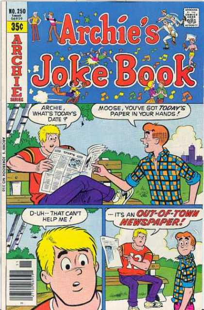 Archie's Joke Book 250 - No 250 - Park - Newspaper - Bench - Boys