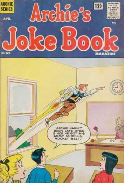 Archie's Joke Book 69 - Classroom - Rocket Belt - Clock - Window - School