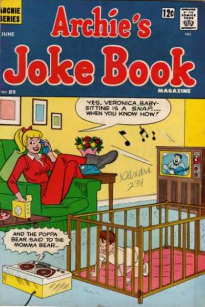 Archie's Joke Book 89 - Archie Series - Approved By The Comics Code Authority - June - Television - Phone