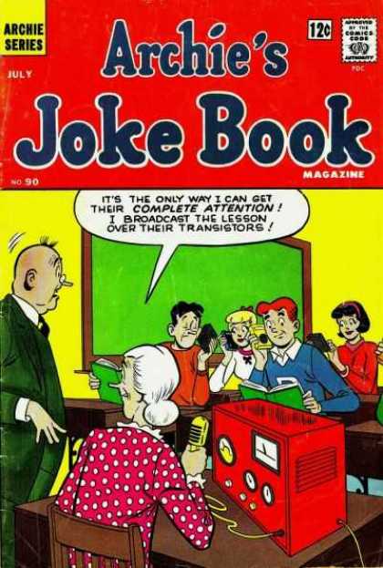 Archie's Joke Book 90 - July - Betty - Jughead - 12 Cents - Chalkboard