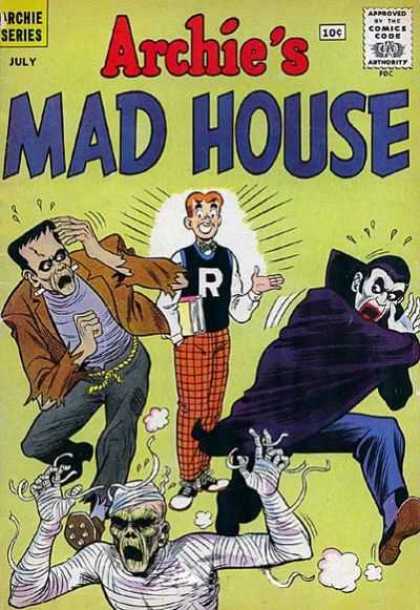 Archie's Madhouse 13 - Frankenstein - Dracula - Mummy - Plaid Trousers - Tank Top With R