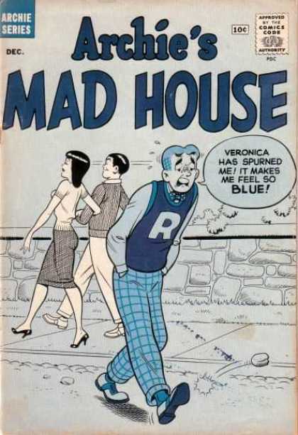 Archie's Madhouse 9 - Archie Series - Veronica - Blue Tones - R Letter Sweater - Plaid Pants