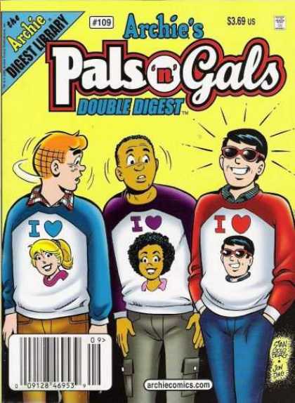 Archie's Pals 'n Gals Double Digest 109 - Pals - Shades - Sweatshirts - Hearts - Girls