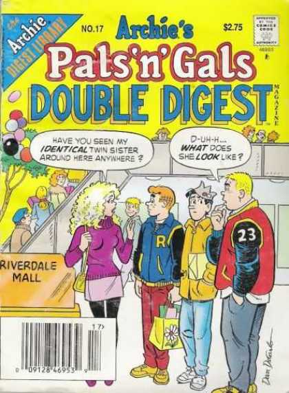 Archie's Pals 'n Gals Double Digest 17 - Jug Head - Mall - Crown - Purple Sweater - Blonde Hair