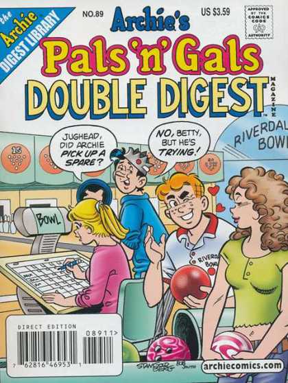 Archie's Pals 'n Gals Double Digest 89 - Bowling Ball - Hearts - Crown - Bowling Alley - Jughead