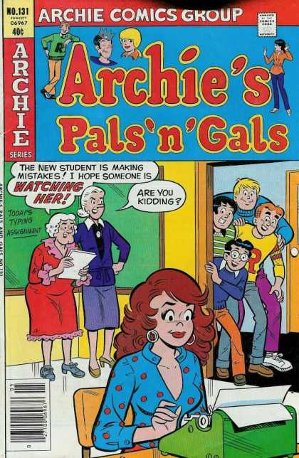 Archie's Pals 'n Gals 131 - Student - Teachers - Classroom - Manual Typewriter - Typing Assignment