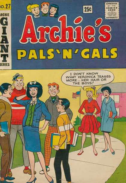 Archie's Pals 'n Gals 27 - Veronica - American Flag - Plaid Pants - School - Sidewalk