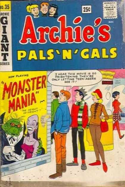Archie's Pals 'n Gals 35 - Poster - Monster Mania - Movie Theater - Box Office - Jughead