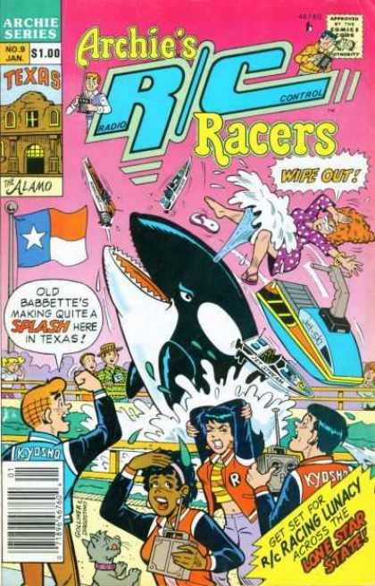 Archie's R-C Racers 9 - Archie Series - Old Babbette - Comics Code - Racing Lunacy - Lone Star State
