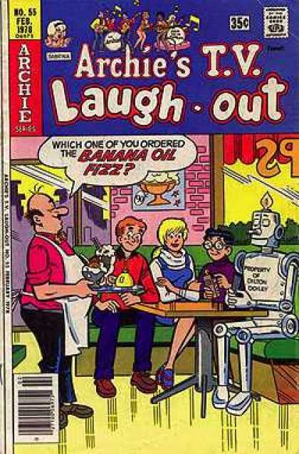 Archie's TV Laugh-Out 55 - Archie Series - Banana Oil Fizz - Robot - Glasses - Booth