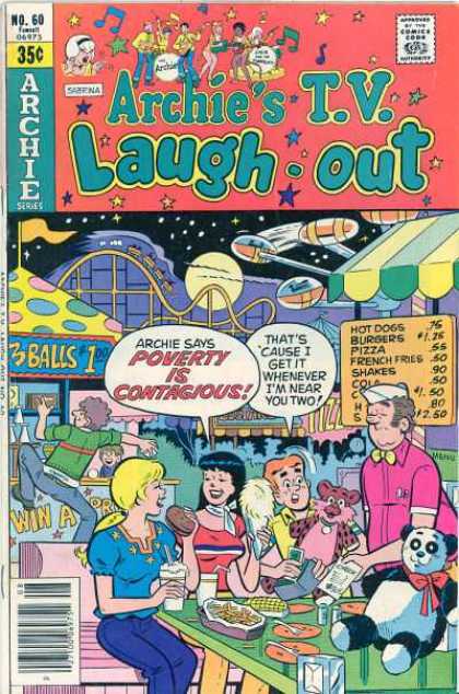 Archie's TV Laugh-Out 60 - Approved By The Comics Code - Man - Woman - Panda Toy - Poverty Is Contagious