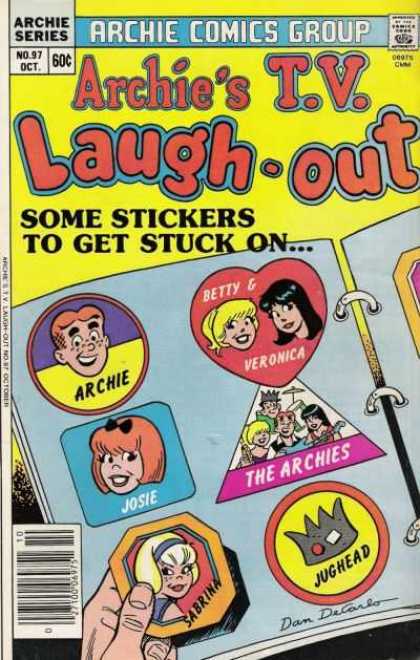 Archie's TV Laugh-Out 97 - Archie Series - Some Stickers To Get Stuck On - Betty And Veronica - Comics Code - Book