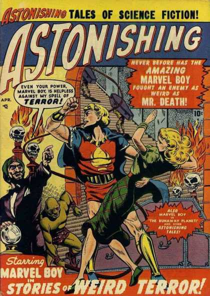 Astonishing 3 - Woman - Skulls - Fire - Monsters - Hero - Bill Everett