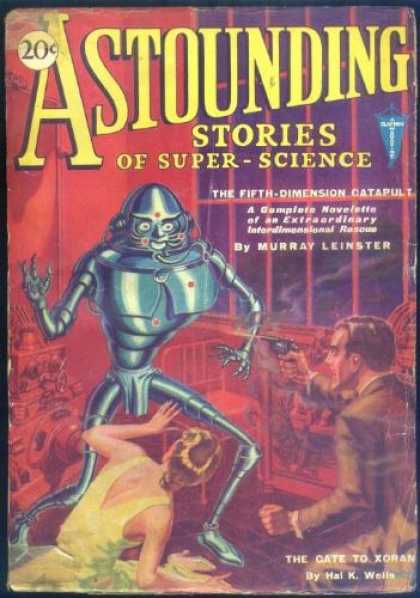 Astounding Stories 13 - Robot - Gun - The Fifth Dimension Catapult - Man - Woman