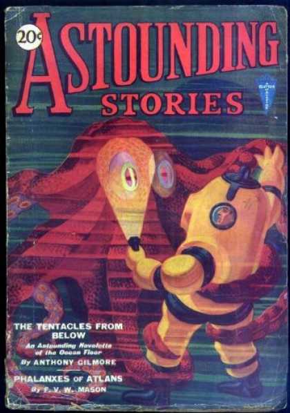 Astounding Stories 14 - The Tentacles From Below - Ocean Floor - Octopus - Anthony Gilmore - Phalanxes Of Atlans