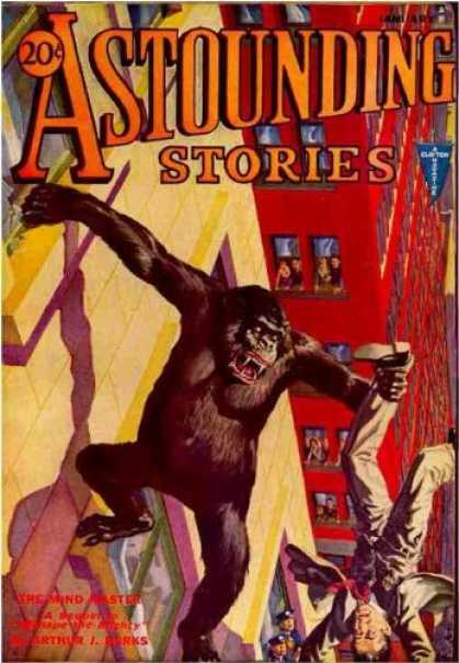 Astounding Stories 25 - The Mind And Master - Burks - King Kong - 20 Cents - Bright Cover