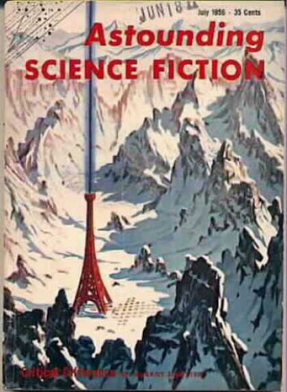 Astounding Stories 308 - July 1956 - Moutains - Snow - Satelite - Signal