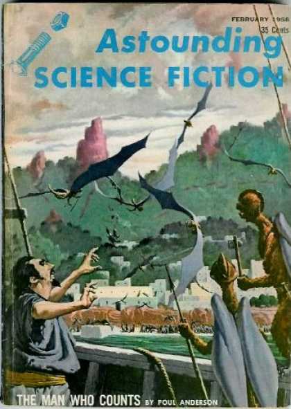 Astounding Stories 327 - February 1956 - The Man Who Counts - Town - Bats - Humanoids