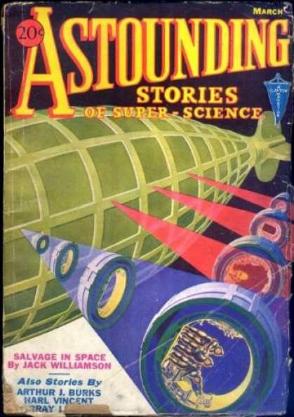 Astounding Stories 34 - Spacehip - Blimp - Triangle - March - 20 Cents