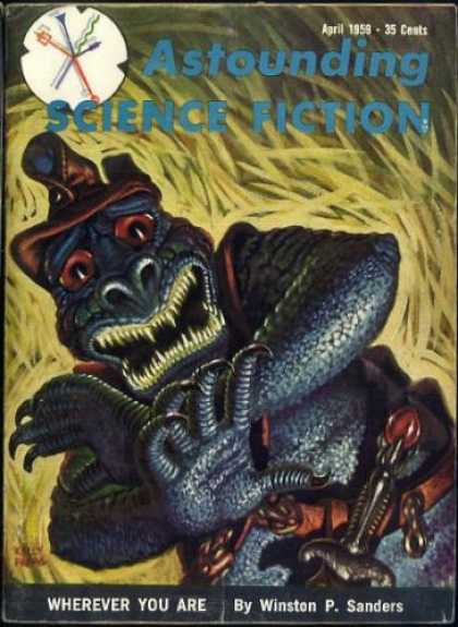 Astounding Stories 341 - April 1959 - Monster - Aliens - Author Sanders - Sci-fi Warrior
