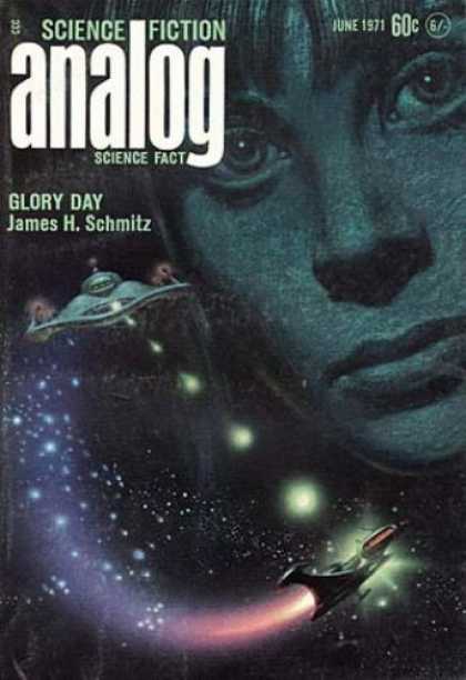 Astounding Stories 487 - Glory Day - June 1971 - Space - Space Craft - Girls Face