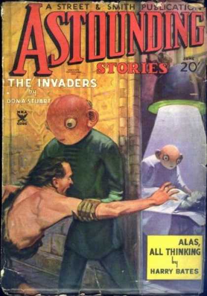 Astounding Stories 55 - The Invaders - Humanoids - Laboratory - Man - Barbarian