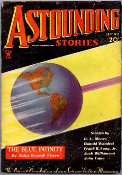 Astounding Stories 58 - September 1955 - The Blue Infinity - C L Moore - John Russell Fearn - Science Fiction