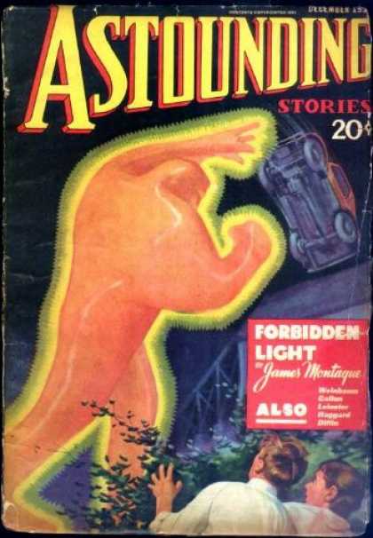 Astounding Stories 61 - Vintage - 20 Cents - Forbidden Light - Flipped Car - Glowing Monster