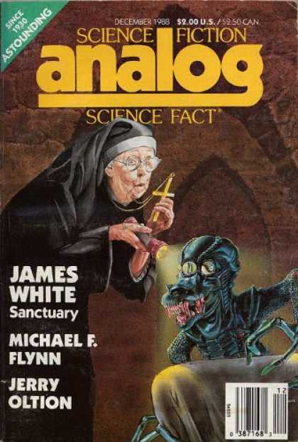 Astounding Stories 704 - Nun - James White Sanctuary - December 1988 - Alein - Cross