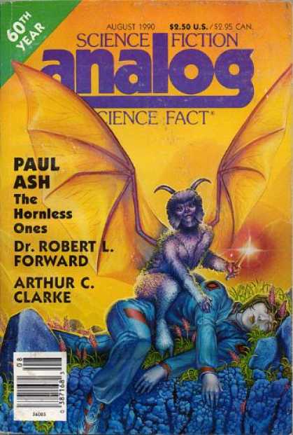 Astounding Stories 726 - August 1990 - The Hornless Ones - Bat Creature - Human - Uniform