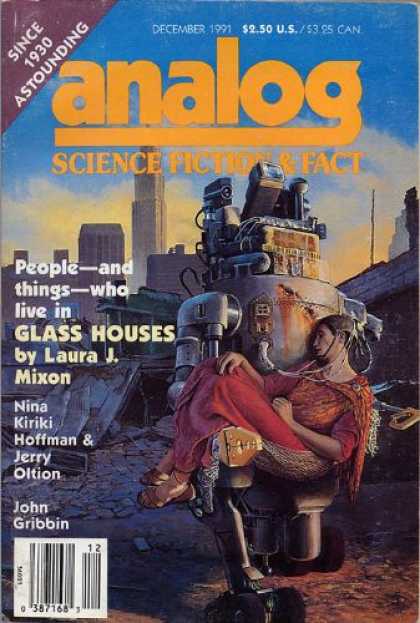 Astounding Stories 743 - Woman - Glass Houses - December 1991 - Robot - Rubble
