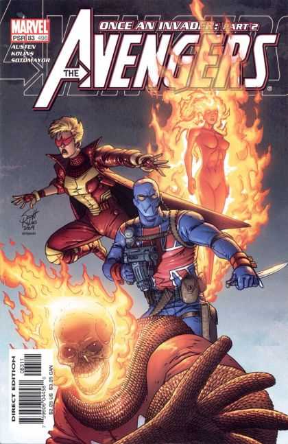 Avengers (1998) 83 - Once An Invader Part 2 - Flaming Woman - Flaming Skull - Union Jack Outfit - Woman In Red And Yellow Outfit - Scott Kolins