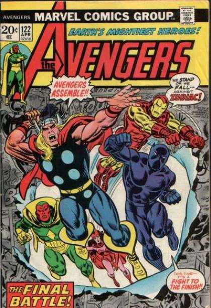 Avengers 122 - Thor - Ironman - Zodiac - Fight - Battle