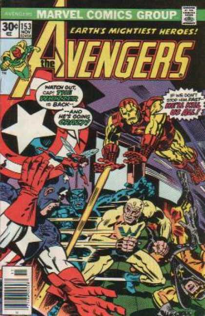 Avengers 153 - Captain America - Iron Man - The Whizzer - Earths Mightiest Heroes - Action - Jack Kirby