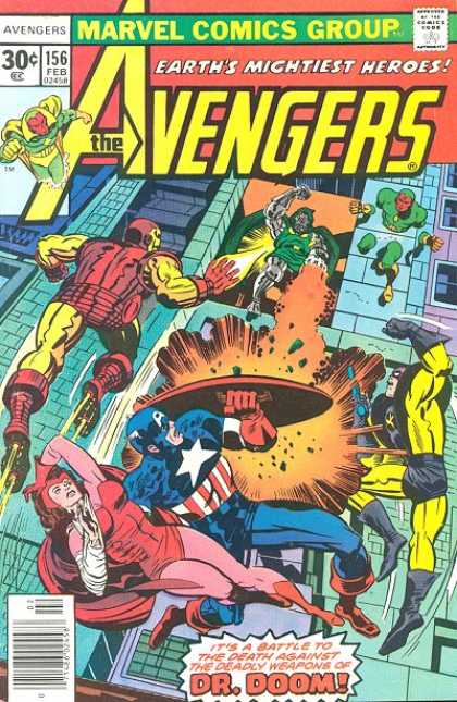 Avengers 156 - Marvel Comics Group - Earths Mightiest Heroes - Ironman - Captain America - Dr Doom - Jack Kirby