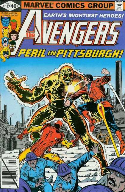 Avengers 192 - Marvel Comics - Earths Mightiest Heroes - Peril In Pittsburgh - Factory - Fire Man - George Perez, Joe Sinnott