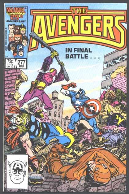 Avengers 277 - Captain America - Final Battle - Buildings - War - Fallen - John Buscema