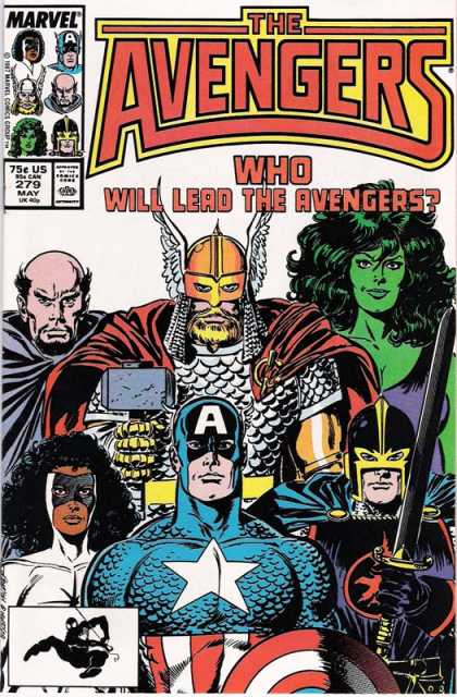 Avengers 279 - Captain America - She-hulk - Thor - Who Will Lead The Avengers - Portrait - John Buscema